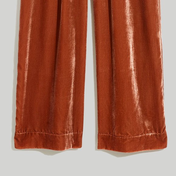 Madewell Silk-Blend Velvet Carley Wide-Leg Pants - Picture 8 of 8